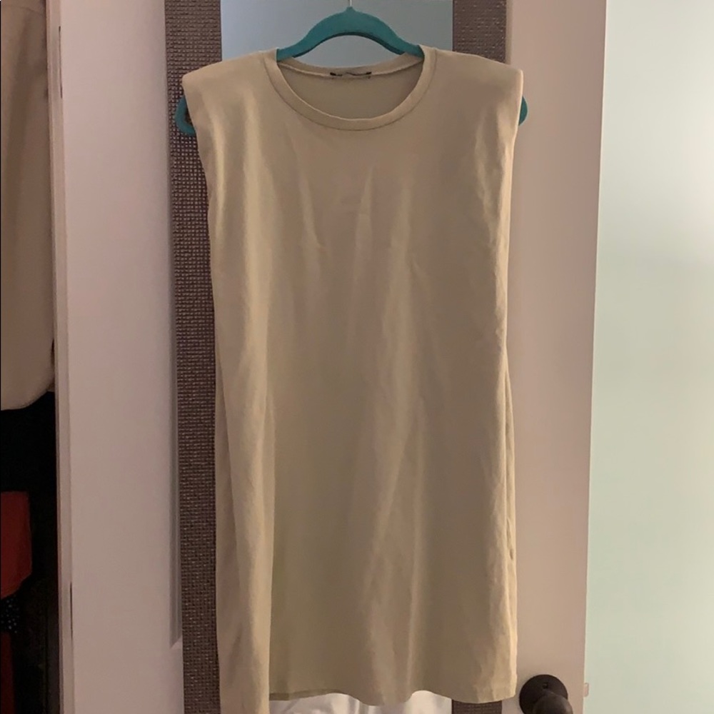 Zara shoulder pad tshirt dress